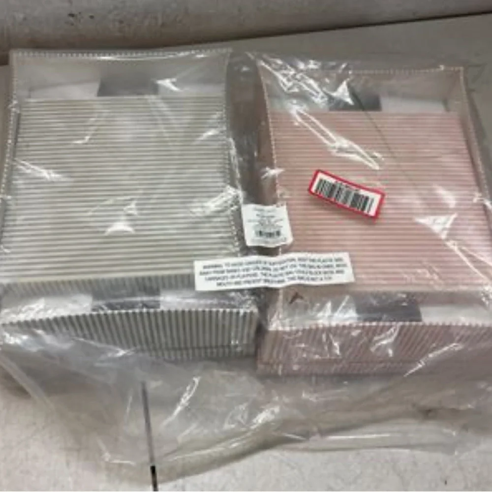 HEARTH & HAND NWT 4pc stripe gift boxes -gray/red